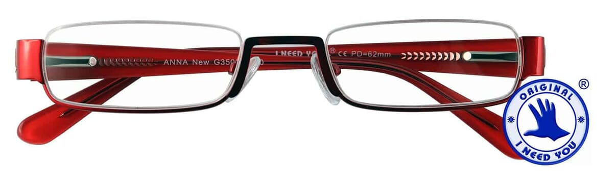 ANNA-New_G3500_red_front Reading glasses I Need You Anna new red closed