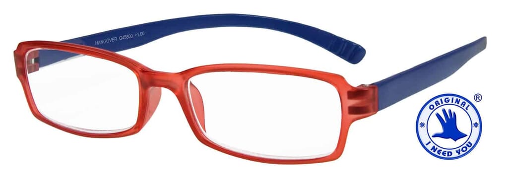 HANGOVER-G45800-rot-blau-seitenansicht-1 Lesebrille I Need You Hangover rot blau seitlich