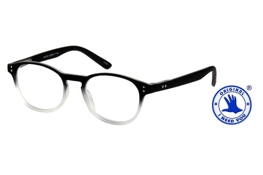 Lesebrille I Need You retro black seitlich