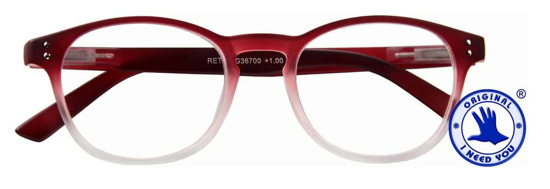 RETRO_G36700_red_front Lesebrille I Need You retro green frontal