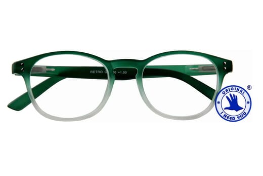 Lesebrille I Need You retro green frontal