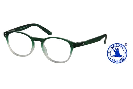 Lesebrille I Need You retro green seitlich