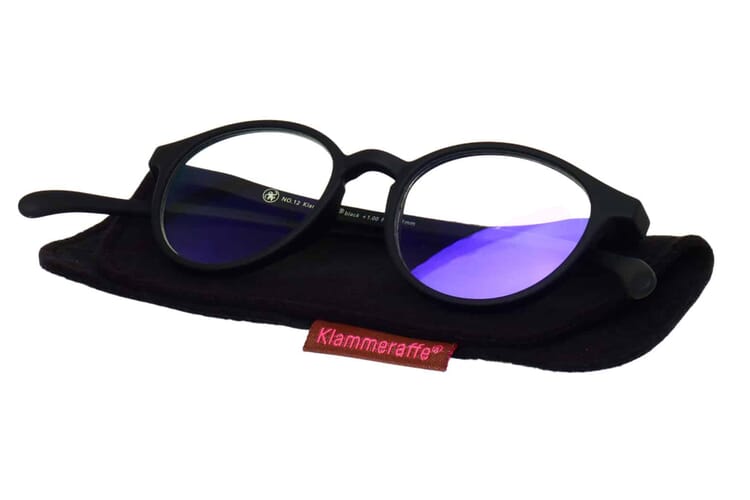 Blaufilter-Lesebrille-Klammeraffe-12-auf-Etui-black No. 12 60% Schwarz