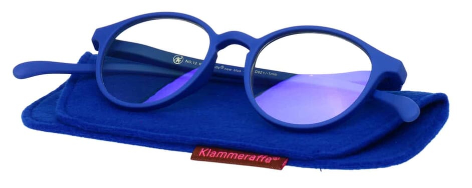 Blue-filter-reading-glasses-Klammeraffe-12-on-case-new-blue No. 12 60% New blue