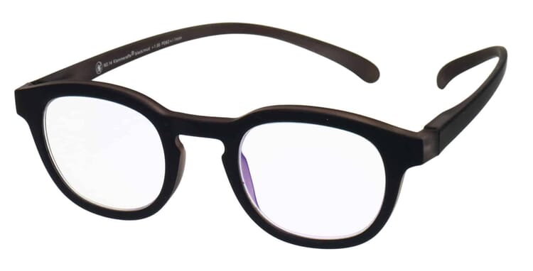 Blaufilter-Lesebrille-Klammeraffe-14-offen-frontal-black-mud Lesebrille mit Blaulichtfilter Klammeraffe no. 14 black mud Produktbild side