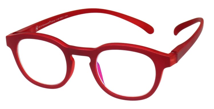 Blaufilter-Lesebrille-Klammeraffe-14-offen-frontal-red-red Lesebrille mit Blaulichtfilter Klammeraffe no. 14 red Produktbild side