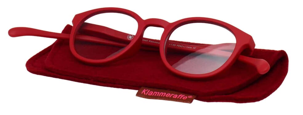Lesebrille Klammeraffe No. 13 Small red auf Etui Lesebrille Klammeraffe No. 13 Small red Produktbild auf Etui