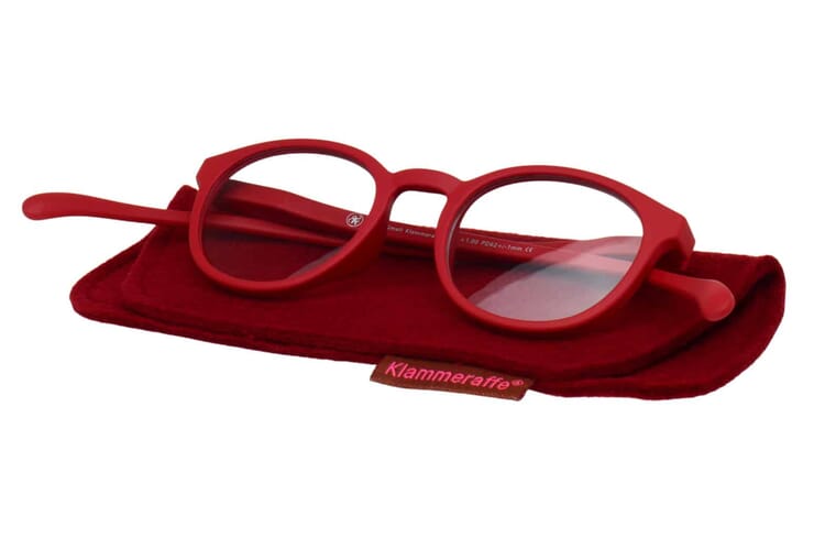 Lesebrille Klammeraffe No. 13 Small red auf Etui Lesebrille Klammeraffe No. 13 Small red Produktbild auf Etui