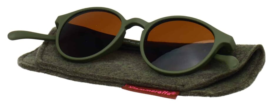 Sonnenlesebrille-Klammeraffe-12-auf-Etui-olive No. 12 bifokal Olive