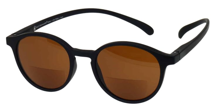 Sonnenlesebrille-bifokal-Klammeraffe-12-offen-frontal-black No. 12 bifokal Black