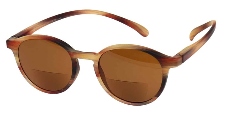 Sonnenlesebrille-bifokal-Klammeraffe-12-offen-frontal-horn No. 12 bifokal Horn