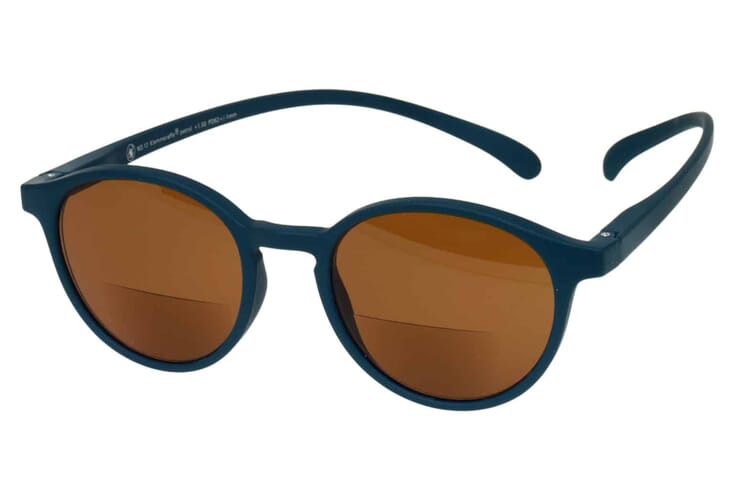 Sonnenlesebrille-bifokal-Klammeraffe-12-offen-frontal-petrol No. 12 bifokal Petrol