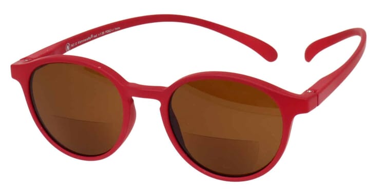 Sonnenlesebrille-bifokal-Klammeraffe-12-offen-frontal-red No. 12 bifokal Red