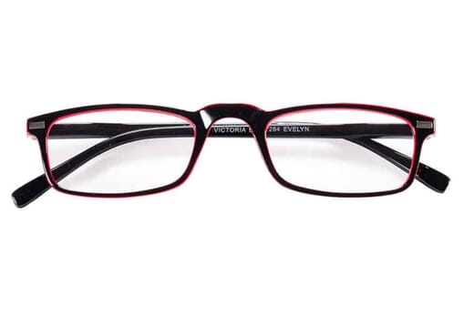 Lesebrille Victoria Collection Evelyn schwarz rot frontal