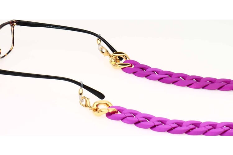 silk-purple-gold-3 Silk Brillenkette Neon purple