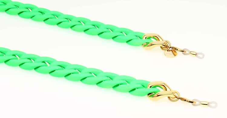 silk-neon-green-gold-2 Silk Brillenkette Neon green