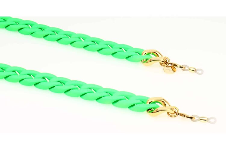 silk-neon-green-gold-2 Silk Brillenkette Neon green