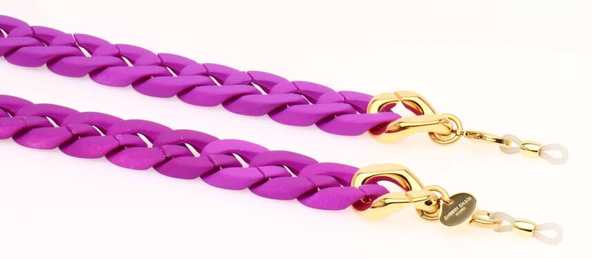 silk-purple-gold-2 Silk Brillenkette Neon purple