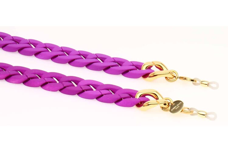 silk-purple-gold-2 Silk Brillenkette Neon purple