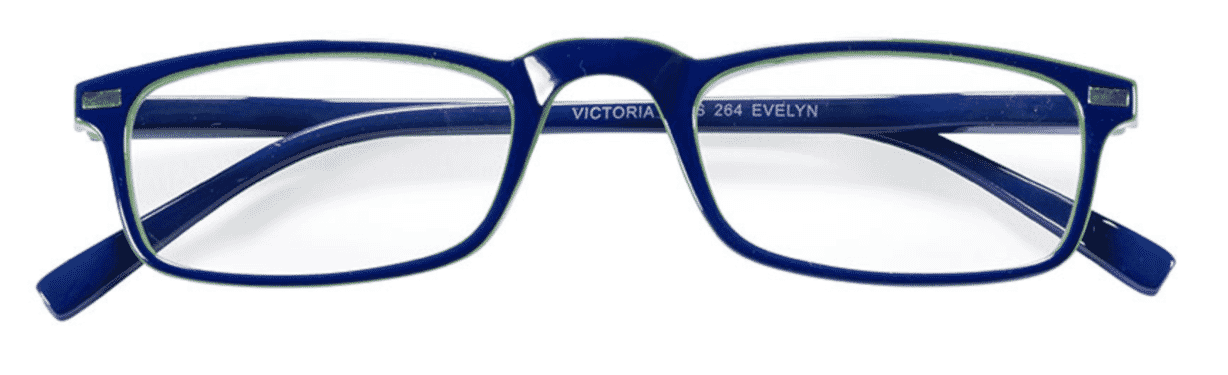 vic_evelyn_blauGrün_43_09 Lesebrille Victoria Collection Evelyn blau grün frontal