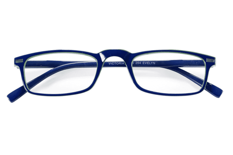 vic_evelyn_blauGrün_43_09 Lesebrille Victoria Collection Evelyn blau grün frontal