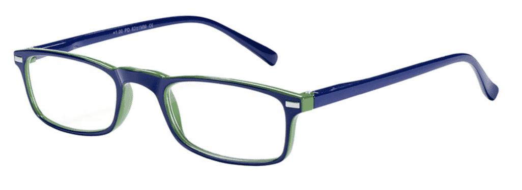 vic_evelyn_blauGrün_43_24 Lesebrille Victoria Collection Evelyn blau grün seitlich