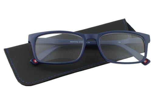 Lesebrille Montana Eyewear MR73 blue Produktbild mit Etui