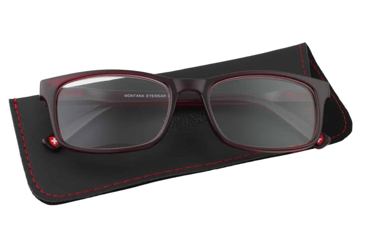 Lesebrille Montana Eyewear MR73 rot auf Etui Lesebrille Montana Eyewear MR73 rot Produktbild auf Etui