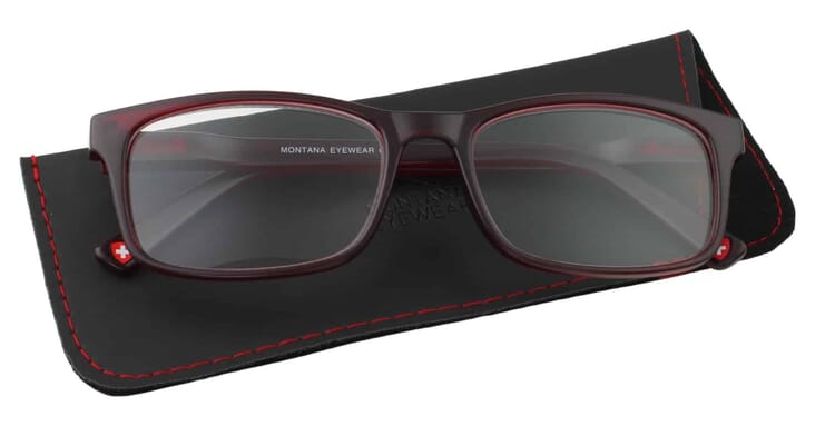Lesebrille Montana Eyewear MR73 rot auf Etui Lesebrille Montana Eyewear MR73 rot Produktbild auf Etui