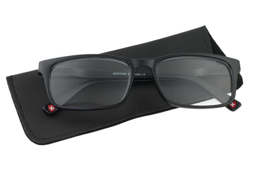 Lesebrille Montana Eyewear MR73 schwarz Produktbild mit Etui