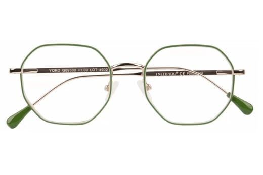 I Need You Lesebrille Yoko grün gold Produktbild frontal