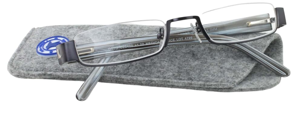I Need You Halbrand Lesebrille Otto gun auf Etui I Need You Halbrand Lesebrille Otto gun Produktbild auf Etui