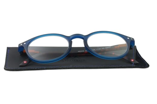 Lesebrille Montana MR65 blau havanna auf Etui Produktbild