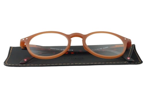 Lesebrille Montana MR65 braun-havanna auf Etui Produktbild