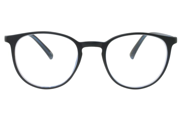 Lesebrille Victoria Linda blau frontal Linda Blau