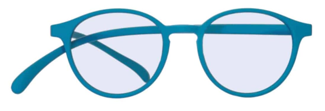 Blue light filter glasses Klammeraffe No. 12 aqua frontal Blue light filter glasses Klammeraffe No. 12 aqua