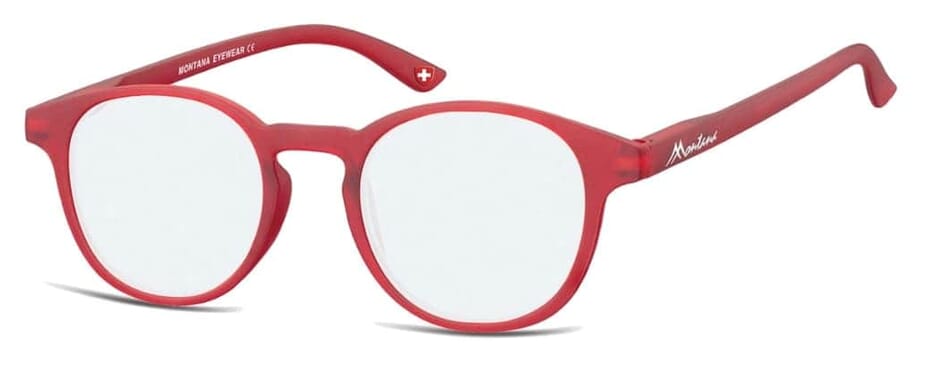 Blue light filter glasses Montana BLF52 red side Product image Blue light filter glasses Montana BLF52 red side Product image