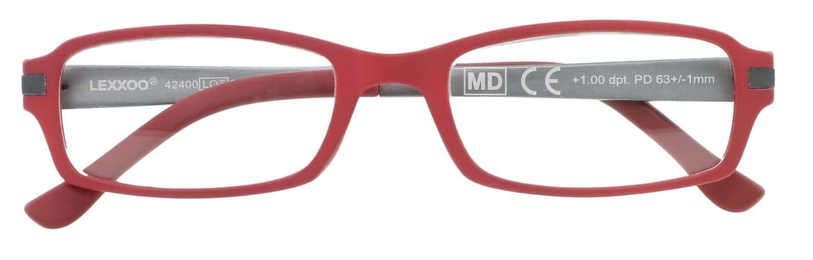 Lesebrille LEXXOO 4240 Rot Grau geschlossen Lesebrille LEXXOO 4240 Rot Grau geschlossen