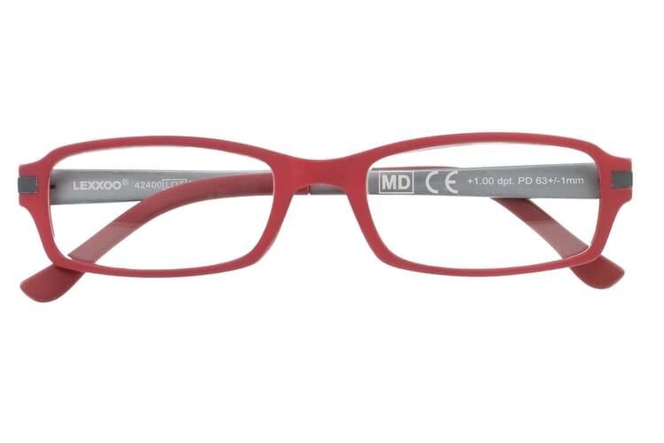 Lesebrille LEXXOO 4240 Rot Grau geschlossen Lesebrille LEXXOO 4240 Rot Grau geschlossen