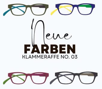 Klammeraffe Lesebrille NO.03 in vier neuen Farben