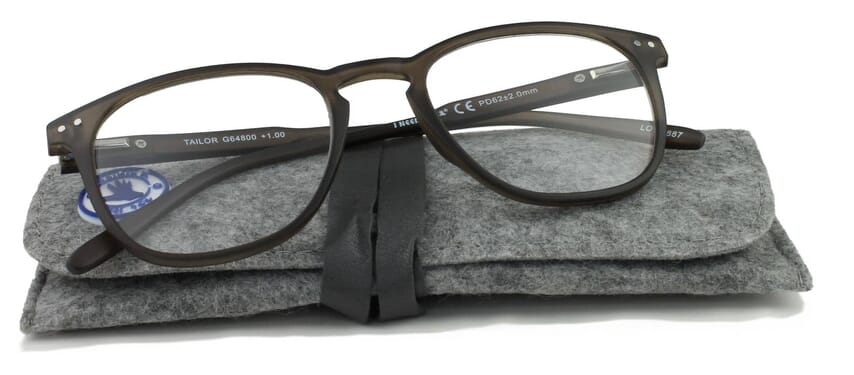 INY-G64800 with case Reading glasses I Need You Tailor anthracite with case