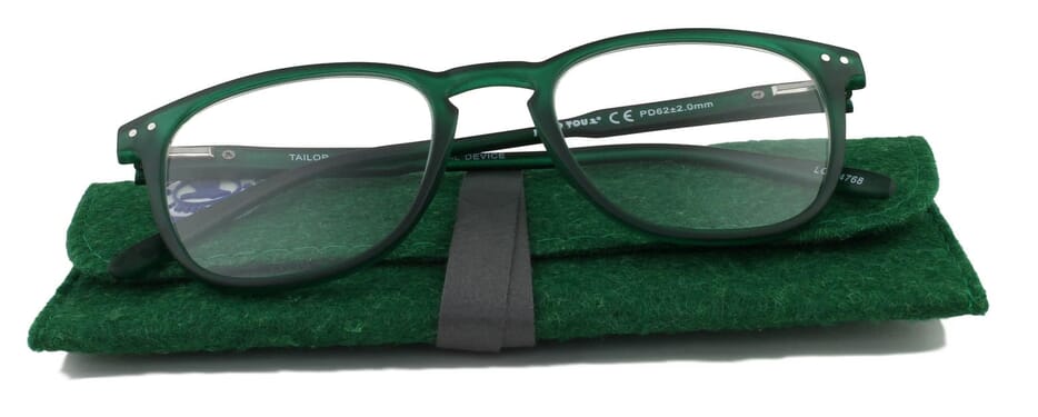 INY-G65100 with case Reading glasses I Need You Tailor dark green with case