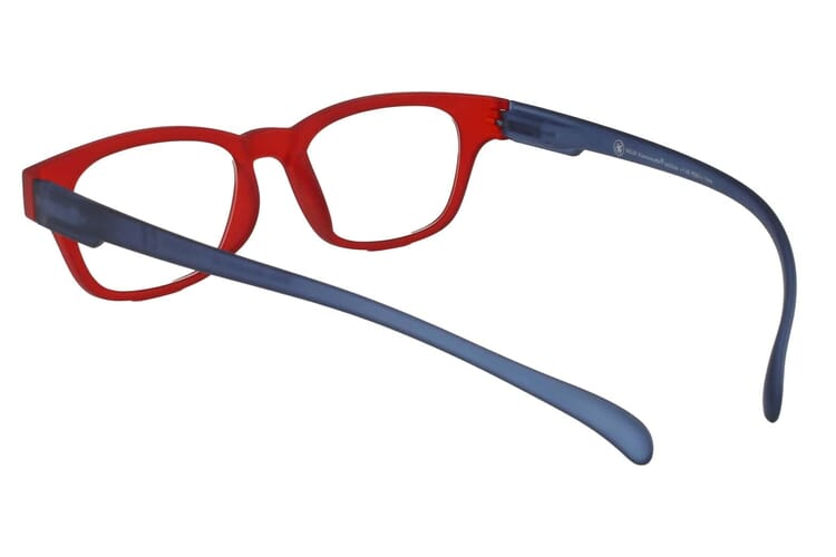 KLA-03-REDBLUE inside Reading glasses Klammeraffe 03 red blue inside