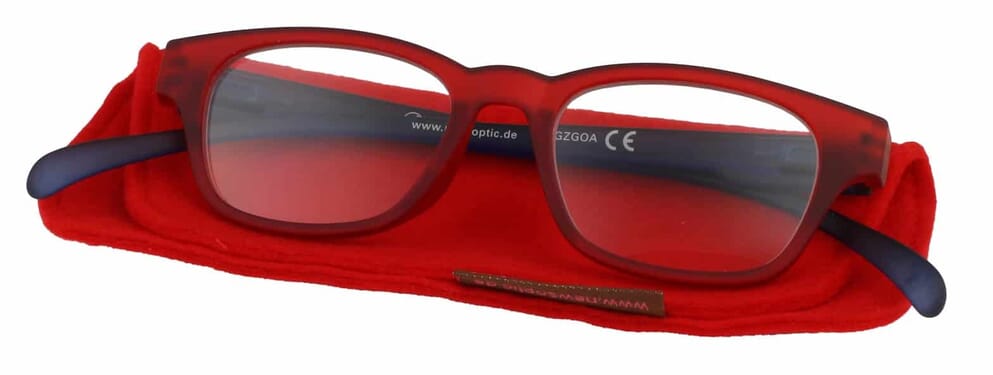 KLA-03-REDBLUE mit Etui Lesebrille Klammeraffe 03 red blue mit Etui