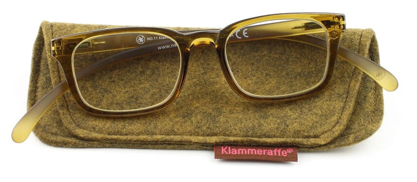 11-golden-green-mit-etui Lesebrille Klammeraffe No. 11 golden green mit Etui