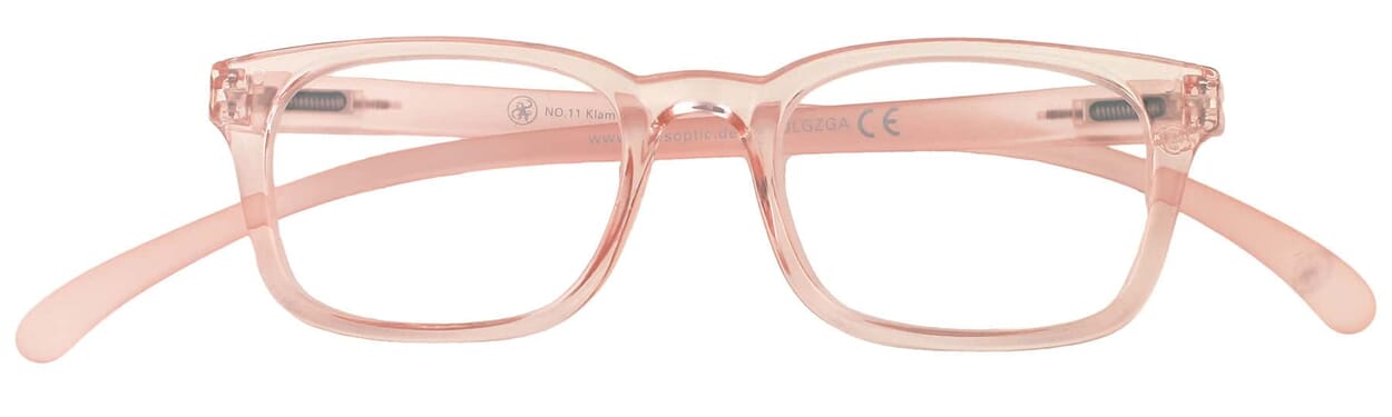 11-perlrose-frontal Lesebrille Klammeraffe No. 11 perlrose frontal