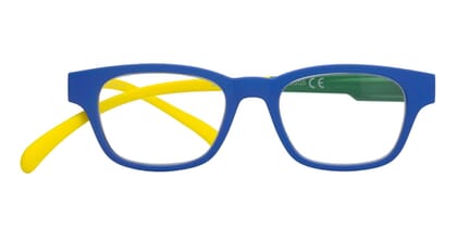 Klammeraffe Lesebrille No. 03 blue-green-yellow frontal No. 03 Blue Green Yellow