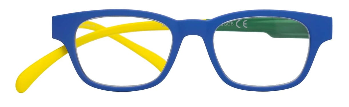 Klammeraffe Lesebrille No. 03 blue-green-yellow frontal No. 03 Blue Green Yellow