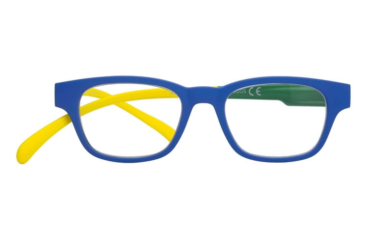 Klammeraffe Lesebrille No. 03 blue-green-yellow frontal No. 03 Blue Green Yellow