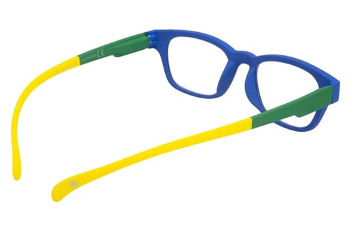 Lesebrille Klammeraffe No. 03 blue-green-yellow innen